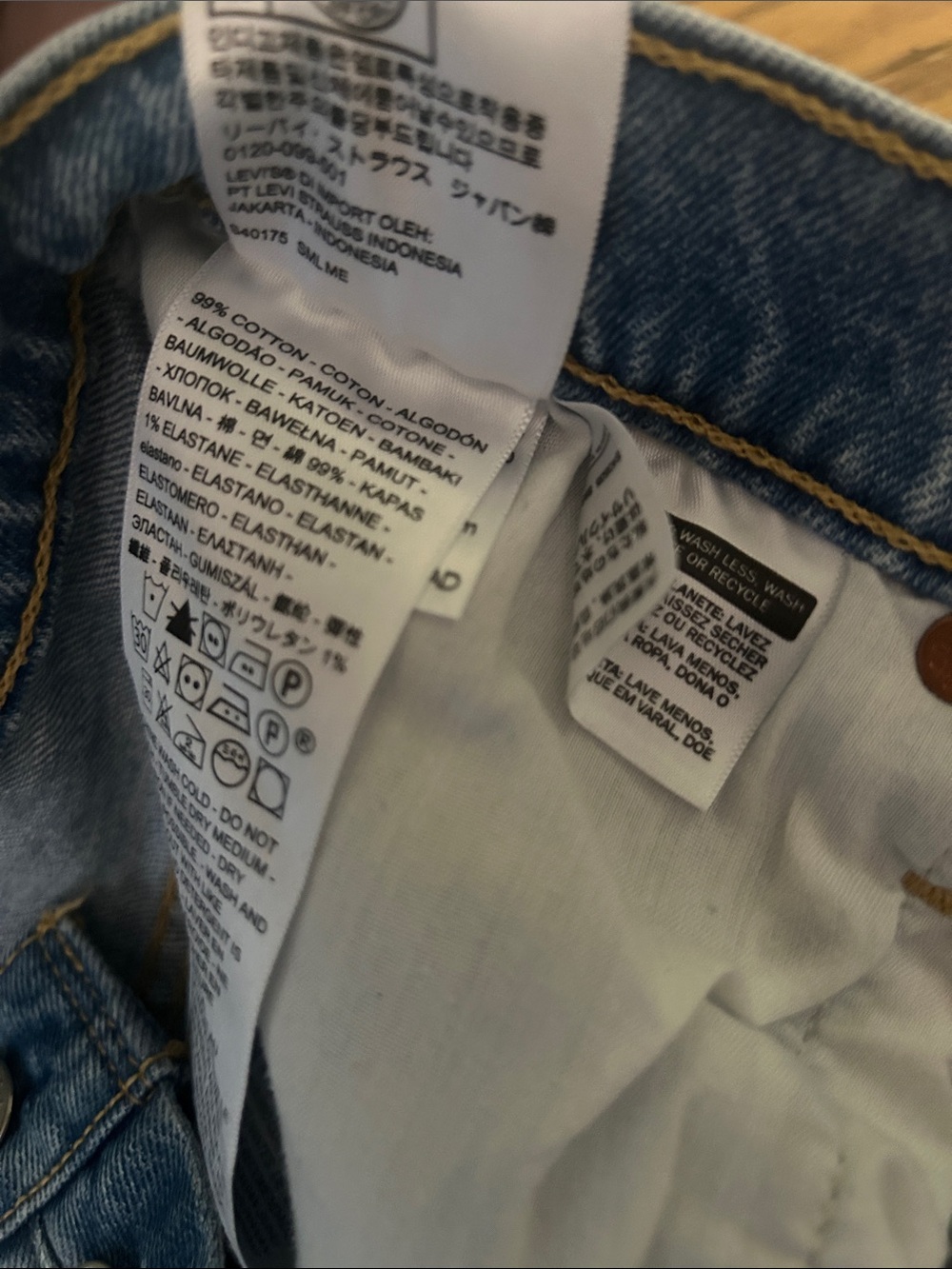 Levi's Light Blue Distressed High-Rise Denim Shorts - Picture 6 of 6